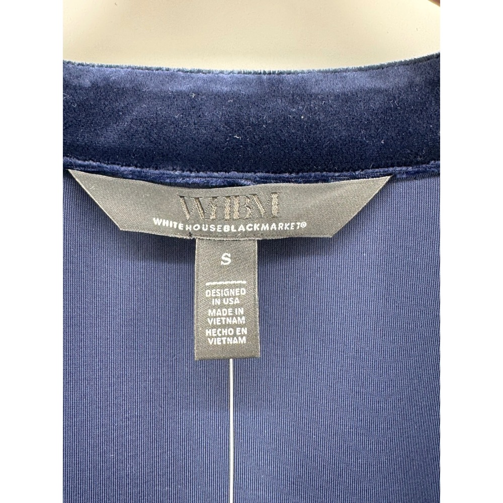 White House Black Market Byzantine Blue Velvet V-Neck Blouse‎ 570357792 Womens S - Picture 4 of 13